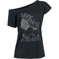 Wednesday - Gothic T-Shirt - Darkness... My Old Friend - S bis M - für Damen - Größe M - schwarz  - Lizenzierter Fanartikel von Wednesday