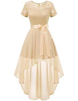 Wedtrend Abendkleid Kurz Elegant Kleid Damen Kurz Spitzenkleid Damen Kleid Elegant WT0209 Champagne 2XL von Wedtrend
