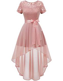 Wedtrend Abendkleid Kurz Kleid Festlich Cocktailkleid Elegant Chiffon High Low Kleid WT0209 Blush L von Wedtrend