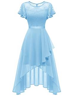 Wedtrend Abendkleider Elegant für Hochzeit Brautjungfernkleider Vokuhila Cocktailkleid Festkleider für Damen Hochzeit WT0303 LightBlue S von Wedtrend