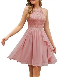 Wedtrend Abendkleider Kleid Hochzeitsgast Damen Cocktailkleid Damen Sommer Elegant Kleider Damen Cocktail Kleider Kleid Hochzeitsgast Damen WT0213 Blush XL von Wedtrend