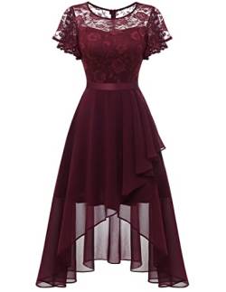 Wedtrend Abschlussballkleid Kurz Jugendweihe Kleider Cocktailkleider Brautkleid Kurz Elegant Chiffon Abendkleider WT0303 Burgundy XL von Wedtrend