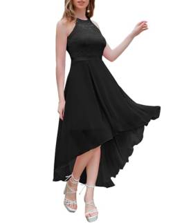 Wedtrend Abschlusskleid Konfirmationskleider Damen Kurz Abendkleider Damen Elegant Sommerkleid Damen Festlich Chiffon Kleider WT0204 Black L von Wedtrend