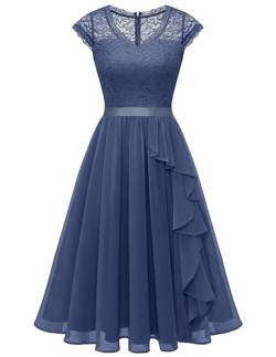 Wedtrend Cocktailkleid Damen Elegant Kleid Festlich Damen Hochzeitsgast Sommer Kleider Luftig Kurz WT0212 GrayishPurple 2XL von Wedtrend