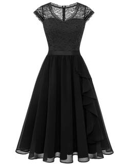 Wedtrend Cocktailkleid Damen Kleid Damen Abendkleid Kurz Konfirmationskleid Kleid festlich Damen WT0212 Black XS von Wedtrend