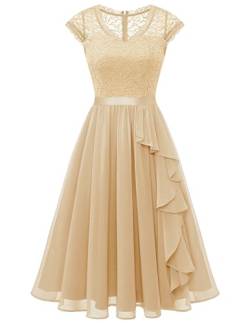 Wedtrend Cocktailkleid Damen Kleid Festlich Bauch Kaschieren Party Kleider Damen WT0212 Champagne 3XL von Wedtrend