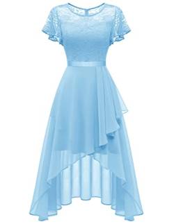 Wedtrend Cocktailkleid Damen Vokuliha Kleid Elegant für Hochzeit Abendkleid Spitze Blau Abschlusskleid WT0303 LightBlue 3XL von Wedtrend