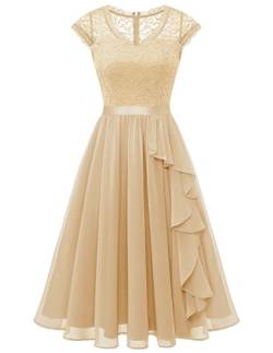 Wedtrend Cocktailkleid Elegant Kleid Elegant Damen Festlich Kleid für Hochzeit Konfirmationskleid WT0212 Champagne XL von Wedtrend