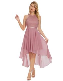 Wedtrend Cocktailkleid Jugendweihe Kleider Kleid Festlich Damen Sommerkleid Midi Elegant Kleid Damen mit Spitzen WT0204 Blush XS von Wedtrend