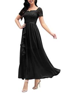 Wedtrend Cocktailkleider für Hochzeitsgäste Abend Kleid Damen Chiffonkleid Damen Schwarz WT0301 Black L von Wedtrend