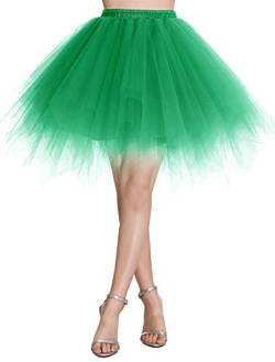 Wedtrend Damen Petticoat Tutu Tüllrock 50er Kurz Ballet Tanzkleid Unterrock Cosplay Crinoline Rockabilly für Karneval Partykleid WTC10036GreenL von Wedtrend