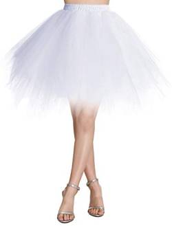 Wedtrend Damen Petticoat Tutu Tüllrock 50er Kurz Ballet Tanzkleid Unterrock Cosplay Crinoline Rockabilly für Karneval Partykleid WTC10036IvoryS von Wedtrend