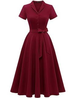 Wedtrend Festliches Abendkleid Petticoat Kleid Rockabilly 50er Jahre Rockabilly Kleider Mittelalter Kleid Damen WTP30001 Burgundy XS von Wedtrend