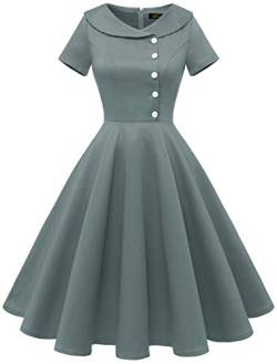 Wedtrend Hepburn Stil Kleid 50er Jahre Kleid Rockabilly Swing Kleid Knielang WTP20007 Grey XS von Wedtrend