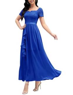 Wedtrend Maxikleid Hochzeitsgast Prinzessin Kleid Damen A Linie Sommerkleid Damen Lang Abendkleid Blau Lang WT0301 Royalblue 2XL von Wedtrend