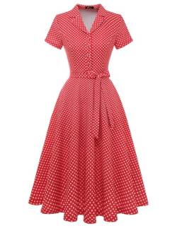 Wedtrend Rot Cocktailkleid Petticoat Kleid 50er Jahre Jugendweihe Kleider Petticoat Kleid Damen Kleid Elegant WTP30001 RedSmallWhiteDot S von Wedtrend