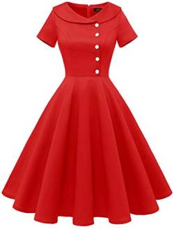 Wedtrend Rotes Kleid Damen Rockabilly Kleid Damen Swing Kleid A Linie Petticoat Kleid Rot WTP20007 Red S von Wedtrend