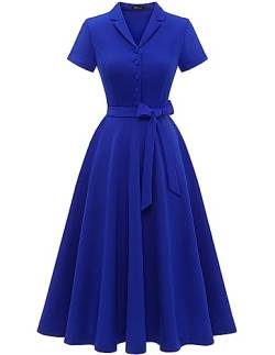 Wedtrend Swing Cocktailkleid Abendkleid Damen Elegant Vintage Cocktailkleid Damen Rockabilly Kleider Damen Kleider Damen Große Größen WTP30001 Royalblue 2XL von Wedtrend