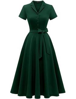 Wedtrend Vintage Cocktailkleid Damen 50er Jahre Mode Damen Petticoat Kleider HellGrau Kleid Freizeitkleid Sommer WTP30001 DarkGreen 3XL von Wedtrend