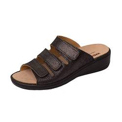 Weeger Orthopädische-Pantolette mit auswechselbarem Fußbett schwarz met. Gr. 37 von Weeger