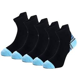 5 Paar Kompressionssocken Sportsocken Laufsocken für Herren & Damen Münner Leichtgewicht Kompressionsstrümpfe Funktionssocken Sneaker Socken (as3, alpha, l, regular, regular, Blau) von Weekend Peninsula