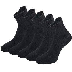 5 Paar Kompressionssocken Sportsocken Laufsocken für Herren & Damen Münner Leichtgewicht Kompressionsstrümpfe Funktionssocken Sneaker Socken (as3, alpha, m, regular, regular, Schwarz) von Weekend Peninsula