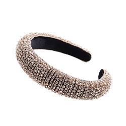 Prickelnde Padded Strass-Stirnband voller Kristallstirnband Schwarz/Weiß Damen Stirnband 3cm Gold- von Weeksu