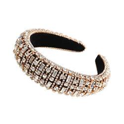 Prickelnde Padded Strass-Stirnband voller Kristallstirnband Schwarz/Weiß Damen Stirnband von Weeksu