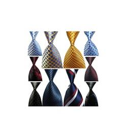 Wehug Lot 10 Stück klassische Herren-Krawatte Seide gewebt Jacquard Krawatten für Herren, EU-Lot10-tie001 von Wehug
