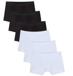 6er Pack Bio Baumwolle Boxershorts Herren Vorteilspack Unterhose Boxer Basic bequem Pants Retro M-XL (as3, Alpha, l, Regular, Regular, Schwarz - Weiß) von Weichers