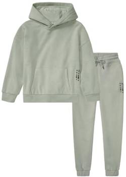 Kinder Trainingsanzug, weich und warm, Gr.98 - Gr.164 Hausanzug für Mädchen und Jungen, Geschenke für Kinder, 2-Teiliges Set aus Hoodie und Hose (Grün, 98/104) von Weichers