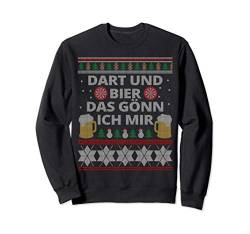 Lustiges Dart Kostüm Ugly Christmas Sweater Weihnachtspulli Sweatshirt von Weihnachten Darts Motiv mit Bier Outfit Männer