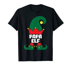 Herren Papa Elf Weihnachtsoutfit Partnerlook Elfen Fun Weihnachten T-Shirt von Weihnachten Elfen Familie Kostüm Familienoutfit