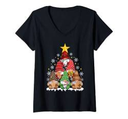 Damen Lustige Weihnachtswichtel Weihnachten Wichtel Weihnachtsbaum T-Shirt mit V-Ausschnitt von Weihnachten Familie Bekleidung Damen Herren Kinder