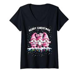 Lustige Weihnachtswichtel Weihnachten Wichtel Christmas Gnom T-Shirt mit V-Ausschnitt von Weihnachten Familie Bekleidung Damen Herren Kinder