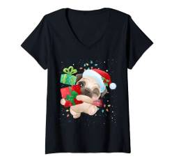 Damen Weihnachts Shirt Feiertage Geschenk Geschenkidee T-Shirt mit V-Ausschnitt von Weihnachts Feiertage Geschenk Geschenkidee Santa
