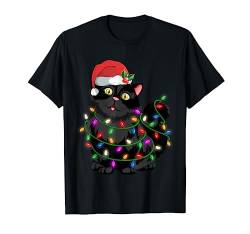 Cat kitten light Christmas tree Bright Colorful Xmas Tree T-Shirt von Weihnachts-Shirts T-Shirts von MK