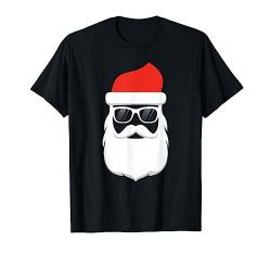 Weihnachtsmann Mütze Sonnenbrille Bart Santa Geschenkidee T-Shirt von Weihnachts-Shirts T-Shirts von MK