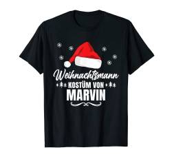 Herren Personalisiertes Weihnachts-Kostüm von Marvin T-Shirt von Weihnachtsshirt Weihnachtsmütze Vorname Namen