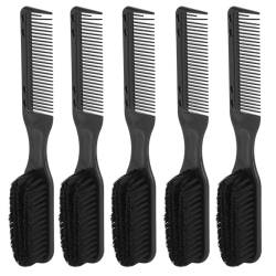 Bartbürste für Männer, Öl-Haar-Stylingbürste, 5 Stück, Tragbar, Ergonomischer Griff, Leicht, Einfach zu Bedienen, Doppelkopf für Friseursalons von Weikeya
