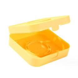 Puderquastenbehälter, Atmungsaktiver, Schützender, Professioneller, Tragbarer PP-Kunststoff-Aufbewahrungskoffer für Make-up-Puffs für zu Hause (Gelb) von Weikeya