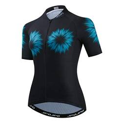 Damen Radtrikot Kurzarm Atmungsaktiv Fahrrad Shirt MTB Radfahren, schwarzblau, XX-Large von WeimoMonkey