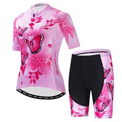 Damen Radtrikot Set Sommer Fahrradbekleidung Mountainbike Kleidung Radsport Set, Cf2306, Groß von WeimoMonkey