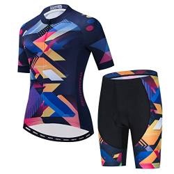 Damen Radtrikot Set Sommer Fahrradbekleidung Mountainbike Kleidung Radsport Set, Cf2308, X-Groß von WeimoMonkey