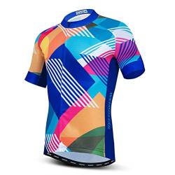 Fahrradtrikot für Herren, kurzärmelig, für den Sommer, Mountainbike-Trikot, Bunt, XL von WeimoMonkey