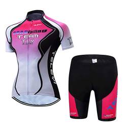 Sommer Radfahren Jersey Set Frauen Fahrrad Radfahren Kleidung Mountainbike Uniform Wear Racing Fahrrad Kleidung, rose, 48 von WeimoMonkey