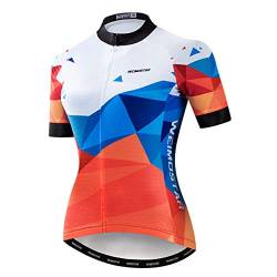 Fahrrad-Trikot für Damen, Mountainbike-Kleidung, Sommer-Rad-Top, kurzärmlig, MTB-Jersey, schnelltrocknend - - S/Brust 77/ 84 cm von Weimostar