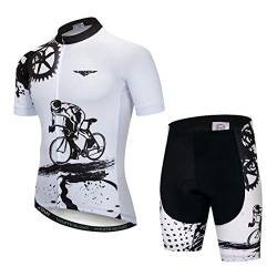 MTB Trikot Sets Herren Radtrikot Kurzarm Radtrikot Anzüge Zip Mountain Road Bekleidung Fahrrad Top Shirts Atmungsaktiv Sommer Pro Team Sport Rennrad Trikot für Herren Größe L von Weimostar