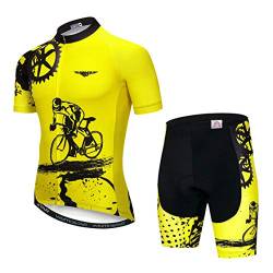 MTB Trikot Sets Herren Radtrikot Kurzarm Radtrikot Anzüge Zip Mountain Road Bekleidung Fahrrad Top Shirts Atmungsaktiv Sommer Pro Team Sport Rennrad Trikot für Herren Größe XXXL von Weimostar