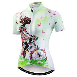 Mountainbike-Jersey-Shirts der Radfahren Jersey-Frauen Kurze Hülse Straße Fahrrad-Kleidung Pro-Team MTB übersteigt Sommer-Kleidung Fahrrad grün Größe L von Weimostar